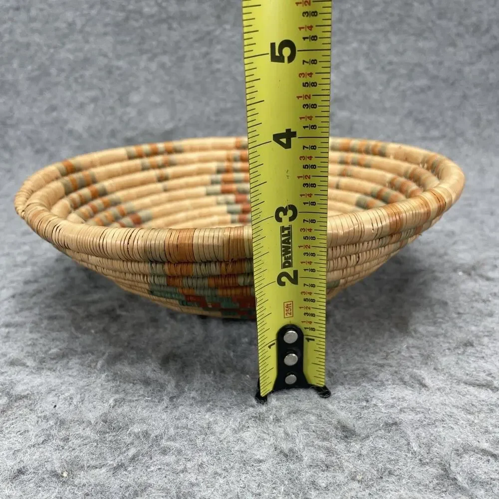 Vintage Primitive Tribal Natural Coiled Basket 8